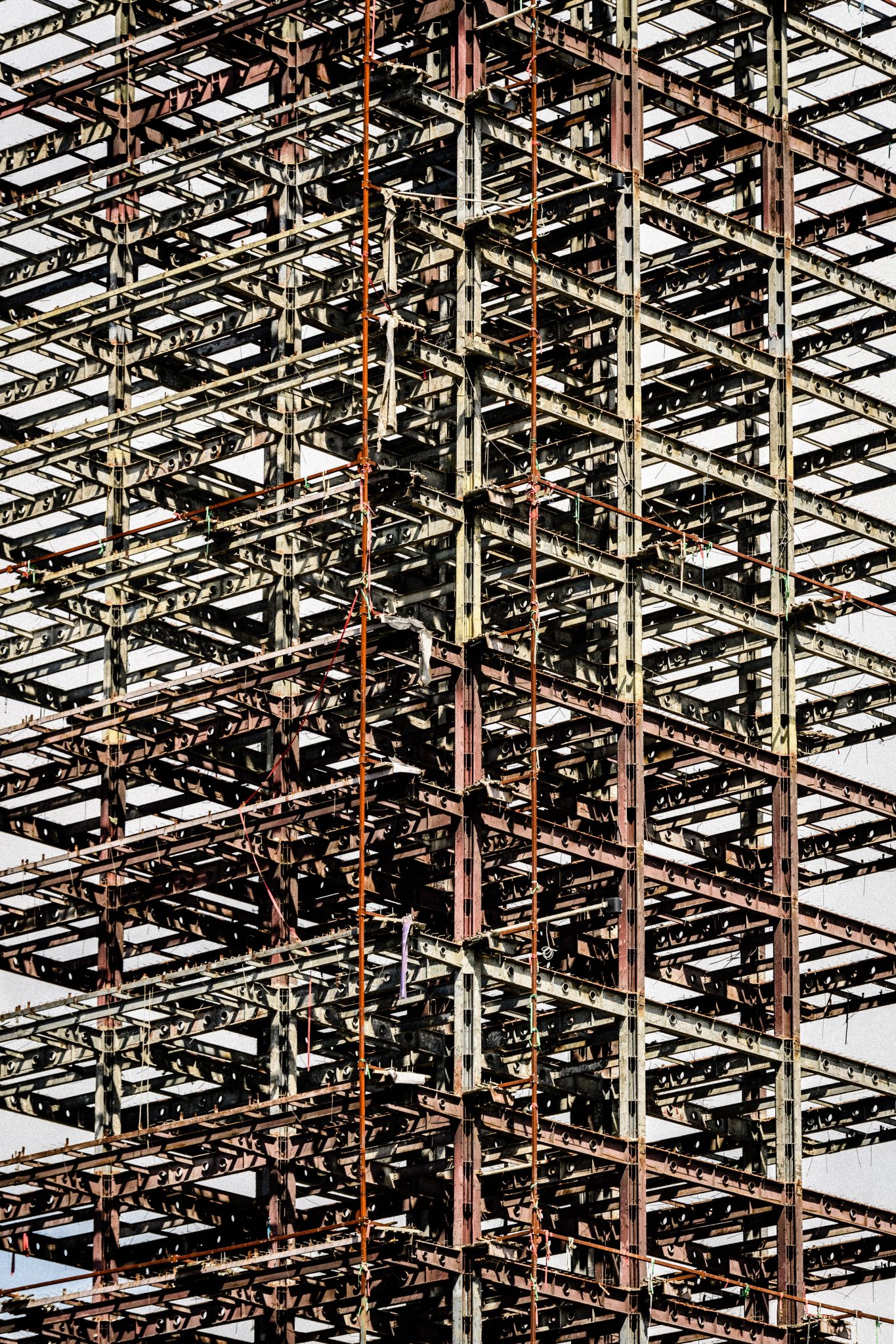 Steel skeleton of skyscraper construction
