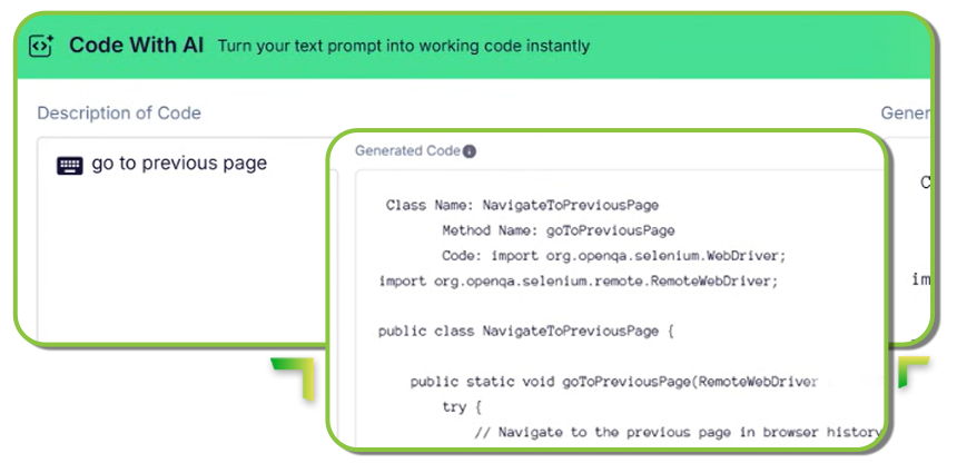 AI-Powered Testing dashboard