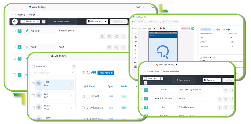 Codeless Test Automation interface