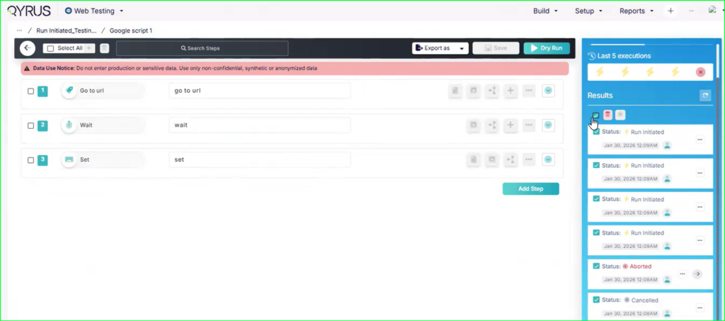 Bulk Stop & Delete for Web Tests